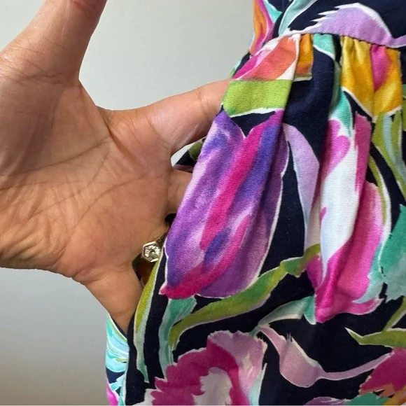 Vintage Suttles and Seawinds Floral Maxi Dress Size Small - Picture 3 of 7